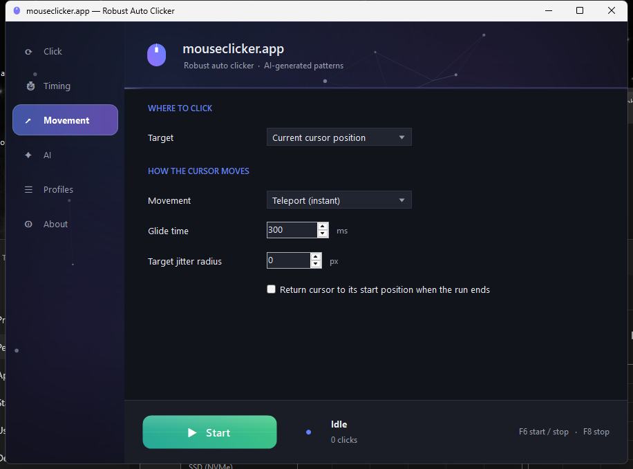 mouseclicker.app movement options