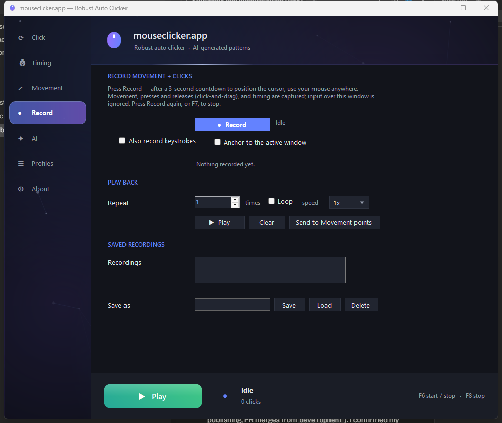 mouseclicker.app movement and click recorder